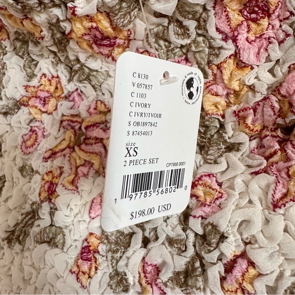 Free People Augusta Floral Crop tube Top NEW size XS - Picture 7 of 10